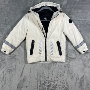Moncler Grenoble Kids Down Jacket White Hooded Youth Size 130 Authentic